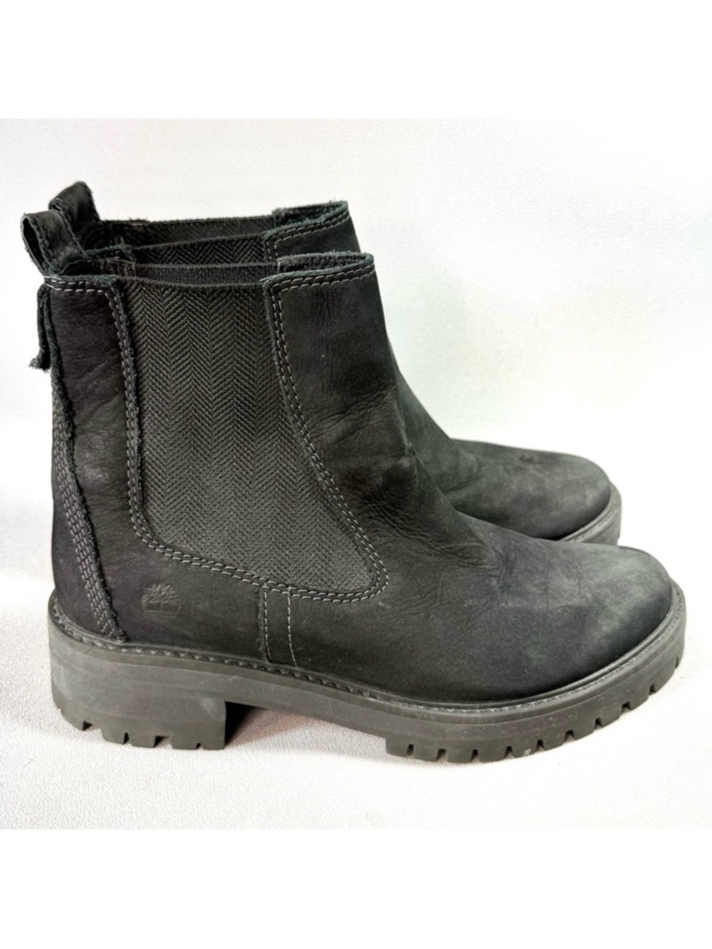 Timberland Courmayeur Valley Black Suede Leather Chelsea Boots
